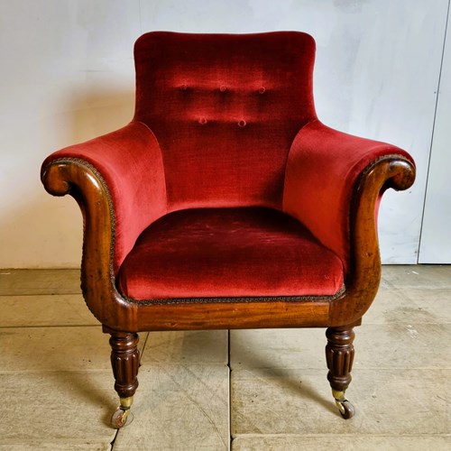 English Regency Mahogany Library Chair