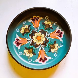 Vintage Norwegian Wooden Rosemaling...