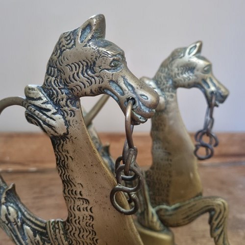 Pair Of Decorative Venetian Brass Seahorse Gondola Oar Locks