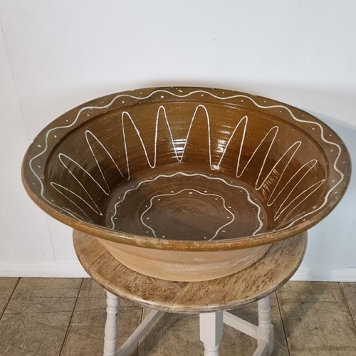 Large Terracotta Glazed Spanish Lebrillo Bowl
