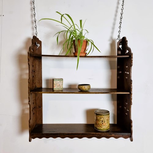 Arts And Crafts Oak Wall Shelf