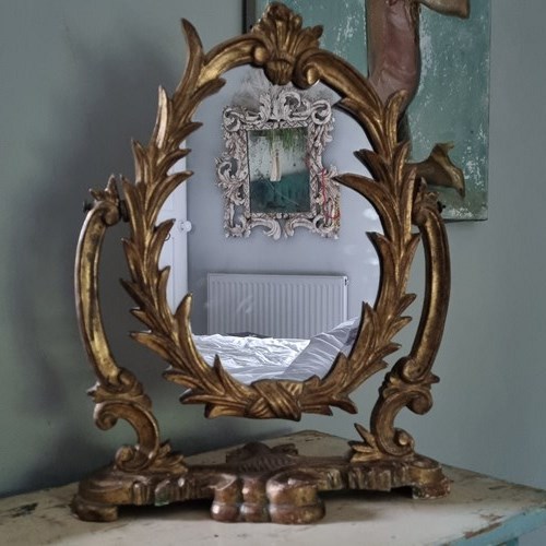 Rococo Style Carved Small Tilt Mirror