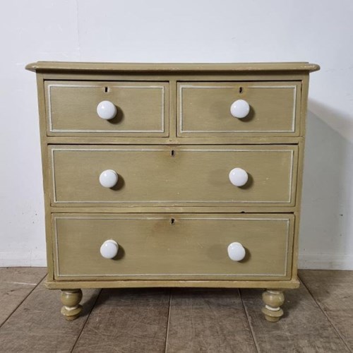 Victorian Pine Painted Chest Of Drawers