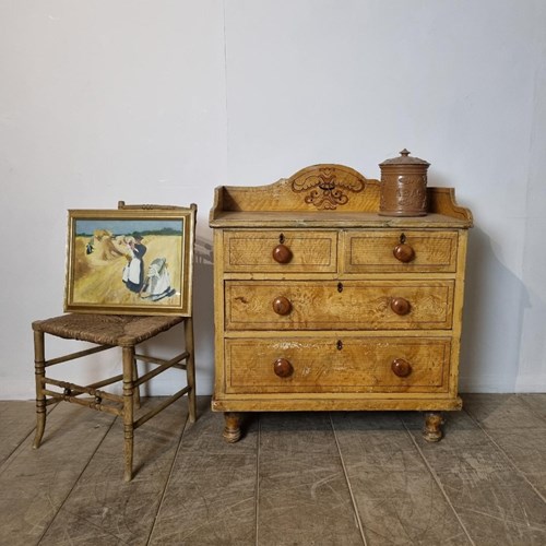 Victorian Scumbled Pine Chest Of Drawers