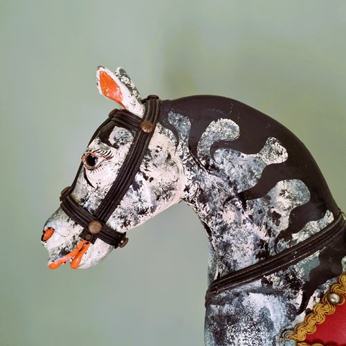 Vintage Primitive Hand Painted Wooden Horse