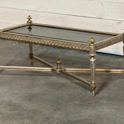 Glitzy French Glass Top Coffee Table