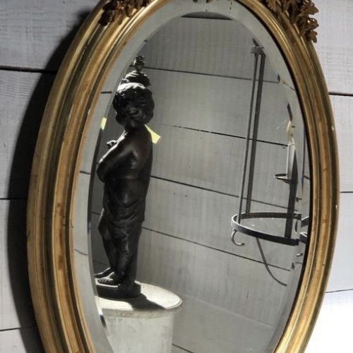 French Oval Gilt Wall Mirror