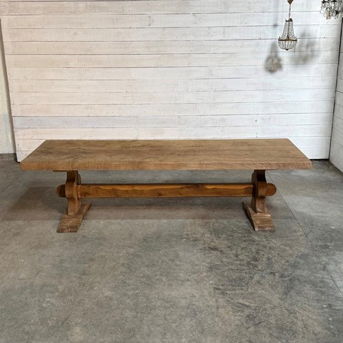 Superior Large French Oak Farmhouse Dining Table 