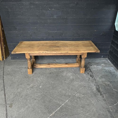 Characterful Bleached Oak Farmhouse Dining Table 