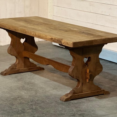 French Bleached Oak Farmhouse Dining Table 