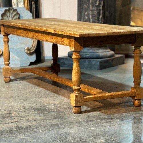 Larger Bleached Oak Farmhouse Dining Table 
