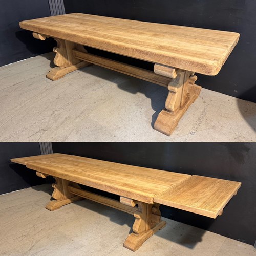 Large Extendable French Oak Farmhouse Dining Table