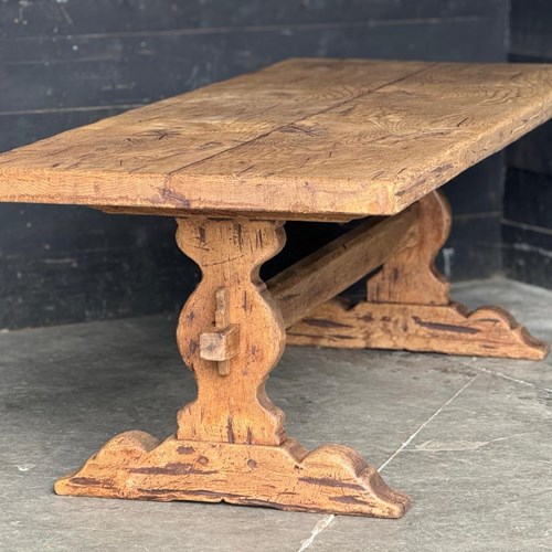 Superb 2 Plank Oak Farmhouse Dining Table 