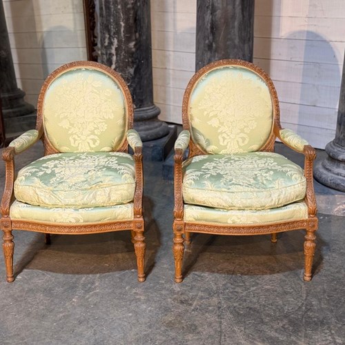 Comfortable Pair French Bergere Chairs