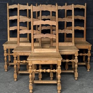 Set 6 Oak Farmhouse Dining Chairs