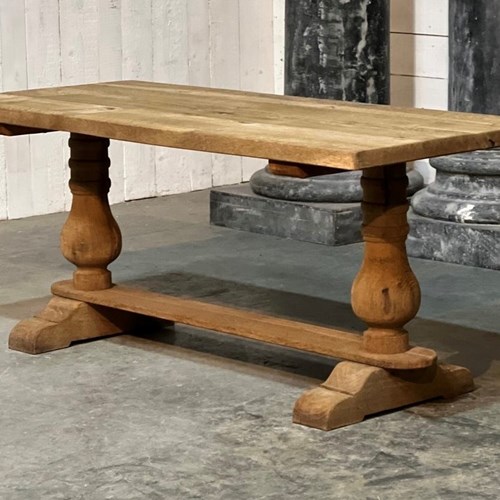 French Oak Farmhouse Dining Table 