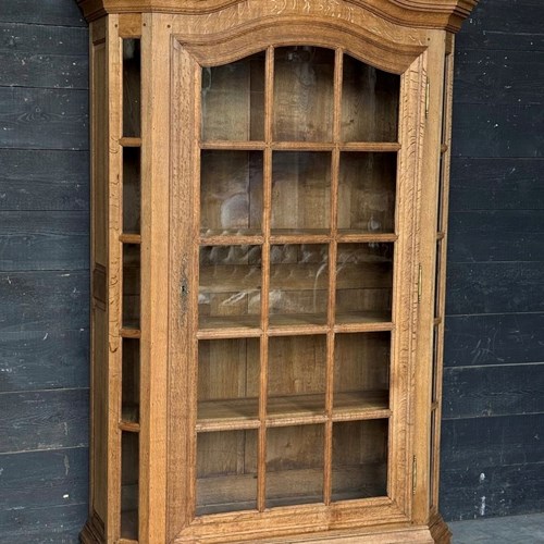 French Bleached Oak Display Cabinet Or Bookcase