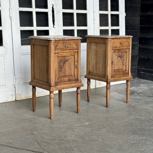 Pair French Bedside Cupboards 
