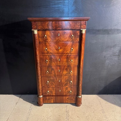 French Empire Tall Chest Of Drawers
