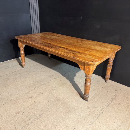 19Th Century Pine Farmhouse Dining Table 