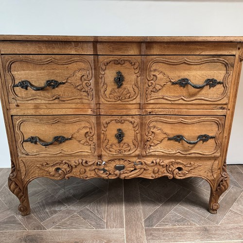 French Bleached Oak Commode Chest Of Drawers 