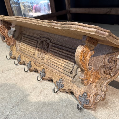 French Hanging Wall Shelf / Coat Hooks