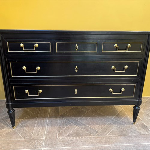 French Louis XVI Ebonised Commode