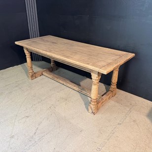 Bleached Oak Farmhouse Dining Table...