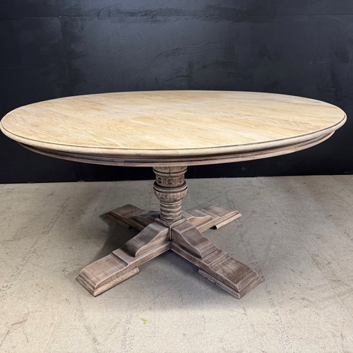 Rare Large Round Farmhouse Dining Table 
