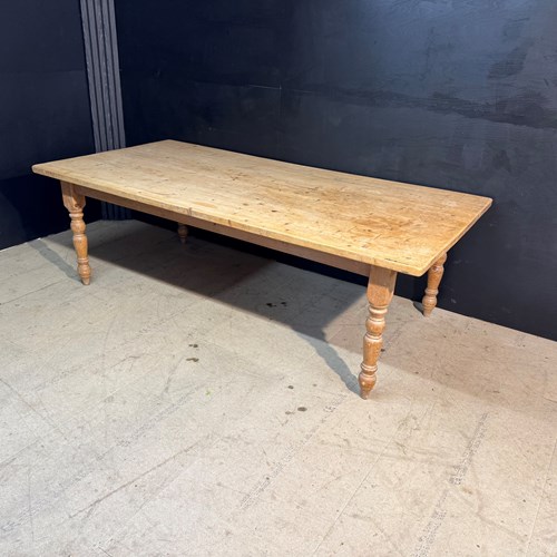 Large And Deep Pine Farmhouse Dining Table 