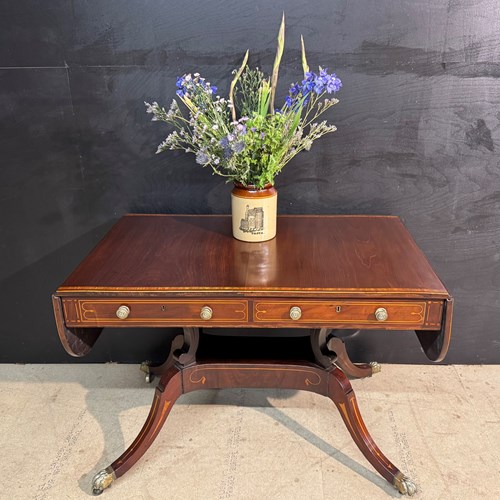 Georgian Inlaid Mahogany Sofa Table