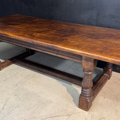 Very Deep & Long Oak Farmhouse Dining Table 