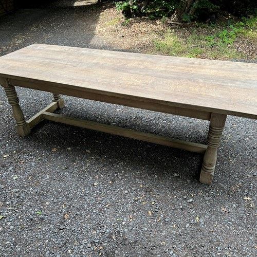 Larger Bleached Oak Farmhouse Dining Table 