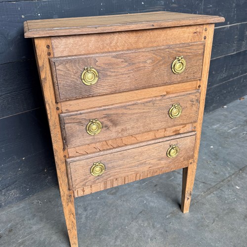 Small Antique French Oak Chest Of Drawers 