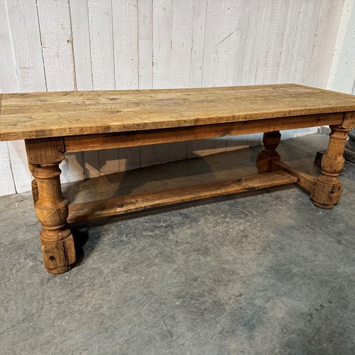 Characterful Larger Bleached Oak Farmhouse Dining Table 