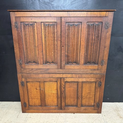 Narrow Oak Hall Cupboard 