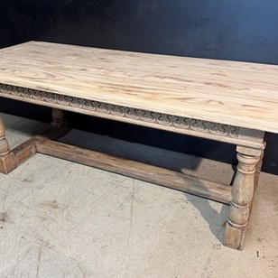 Bleached Oak Farmhouse Dining Table...