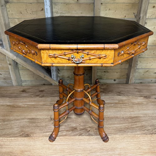 Very Rare French Faux Bamboo Centre Table