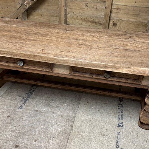 Large Bleached Oak Coffee Table