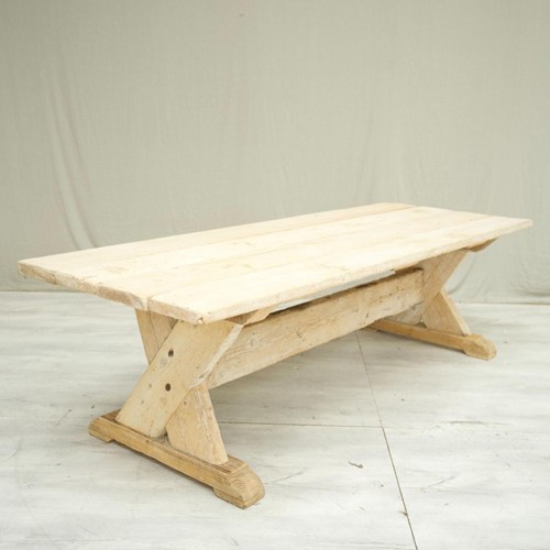 Rustic 'X' Frame pine dining table