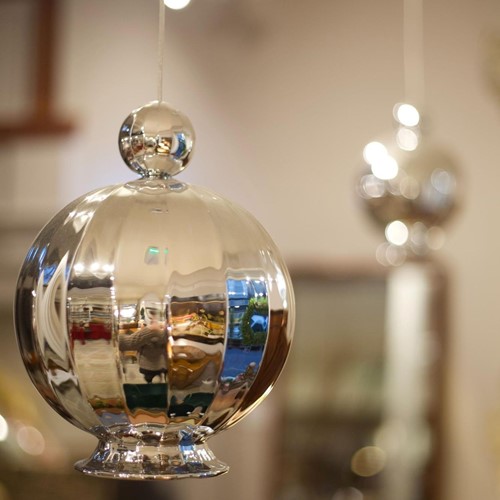 Italian blown glass Witch's ball pendant light