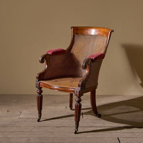 Victorian Cane Seated Country House Library Chair