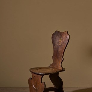 18Th Century English Oak Shield Bac...