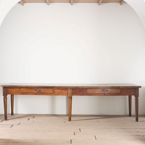 19Th Century 3M Single Slab Walnut Top Italian Table