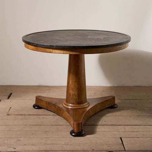 19Th Century Fossil Marble And Mahogany Gueridon Table