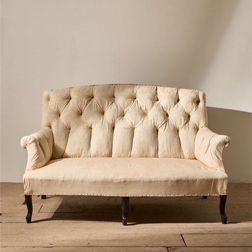 Napoleon III Buttoned High Back Small Sofa