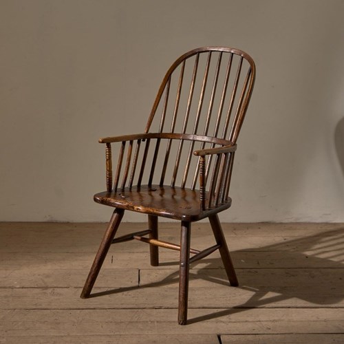 18Th Century Ash And Elm Hoop Back Windsor Chair