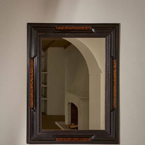 Very Large 19Th Century Italian Ebonised And Faux Tortoiseshell Mirror - No3