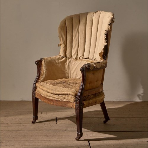 Early Victorian Fluted Barrel Back Armchair