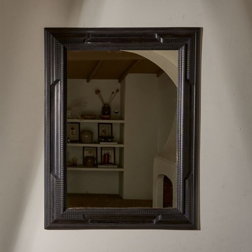 Large 19Th Century Ebonised Italian Wall Mirror - No5